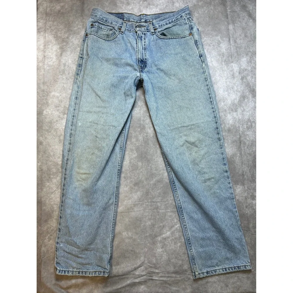 Levis 550 Relaxed Fit Jeans Mens 33x30 Light Wash Blue Denim Tapered Leg 1110